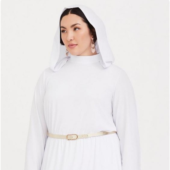 Her Universe 1X Torrid Princess Leia Star Wars Cosplay White Gown Dress NEW - Picture 1 of 13